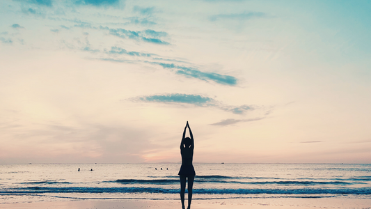 Relaxing woman on beach